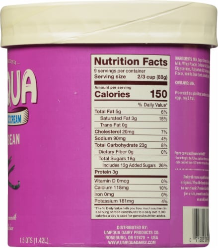 Umpqua Vanilla Bean Light Ice Cream Tub Perspective: right