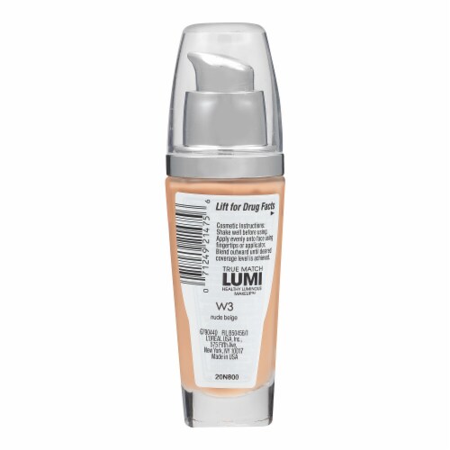 L'Oreal Paris True Match Lumi Foundation W3 Nude Beige Perspective: right