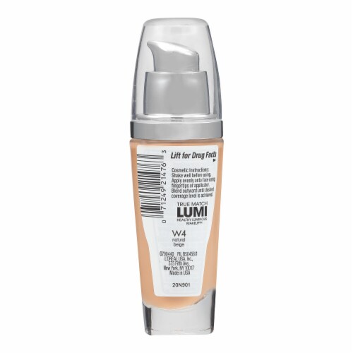L'Oreal Paris True Match Lumi Foundation W4 Natural Beige Perspective: right