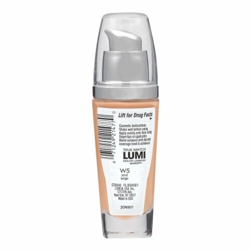 L'Oreal Paris True Match Lumi Foundation W5 Sand Beige Perspective: right