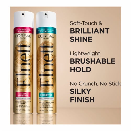 L'Oreal Paris Elnett Satin Extra Strong Hold Unscented Hair Spray Perspective: right