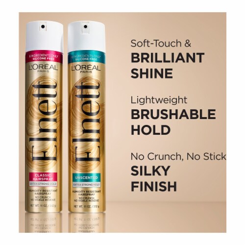 L'Oreal Paris Elnett Satin Extra Strong Hold Unscented Hair Spray Perspective: right
