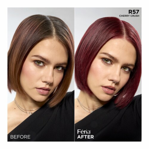 L'Oreal Feria Power Reds Cherry Crush Intense Medium Auburn R57 Permanent Hair Colour Gel Perspective: right