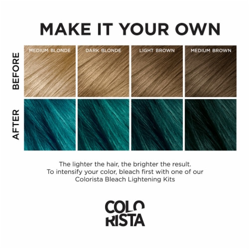 L'Oreal Paris Colorista Brunettes Semi-Permanent Teal Hair Color Perspective: right