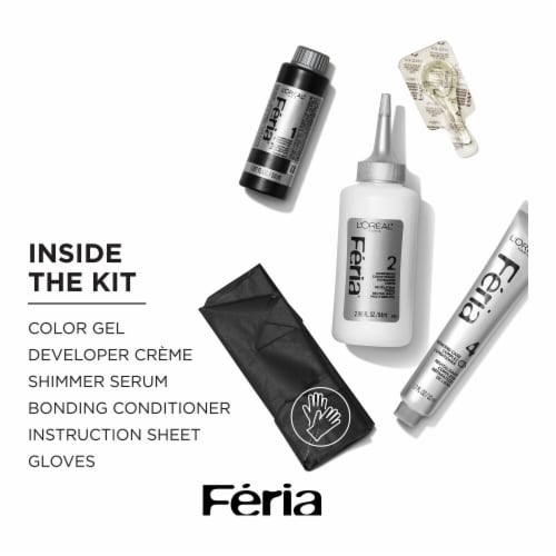 L'Oreal Paris Feria Multi Faceted Shimmering 411 Downtown Denim Permanent Hair Color Perspective: right