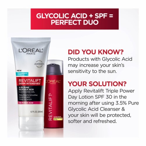 L'Oreal Paris Revitalift Derm Intensives Face Wash with 3.5% Glycolic Acid Perspective: right