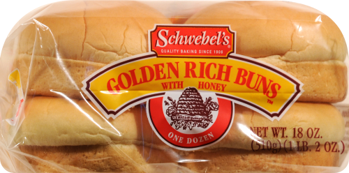 Schwebel's Golden Rich With Honey Hamburger Buns Perspective: right