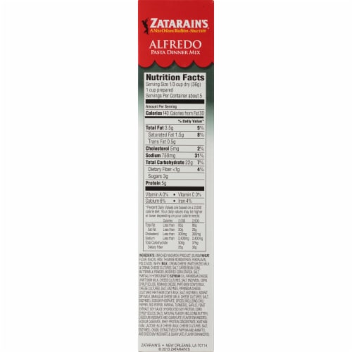Zatarain's® Alfredo Pasta Dinner Mix Perspective: right