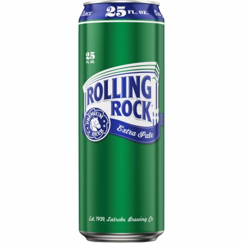 Rolling Rock Extra Pale Beer Single Can Perspective: right