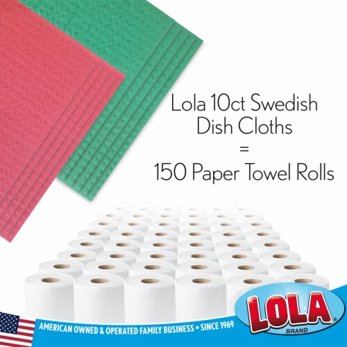 LOLA Cellulose Swedish Sponge Cloths, Reusable Kitchen Cleaning Cloth - 2 Pack Perspective: right