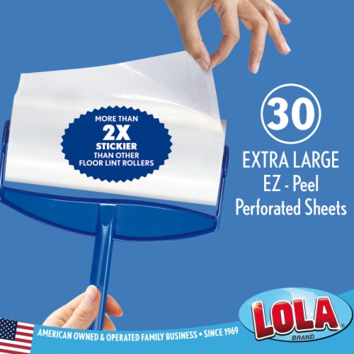 LOLA Rola Sticky Mop W/ Resin Coated 4-Piece Steel Handle, Pet Hair, Dust, Lint Roller - 1 CT Perspective: right