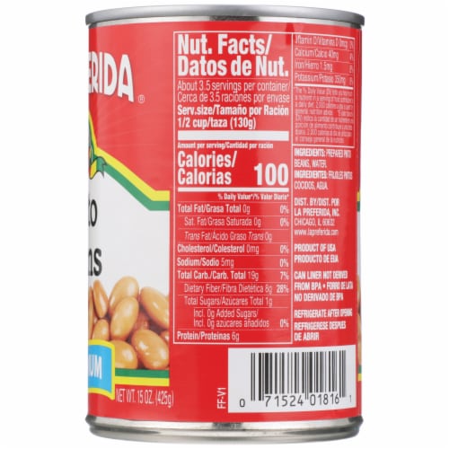 La Preferida® Low Sodium Pinto Beans Perspective: right