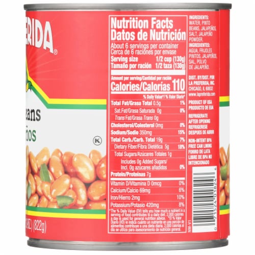 La Preferida® Pinto Beans with Jalapenos Perspective: right