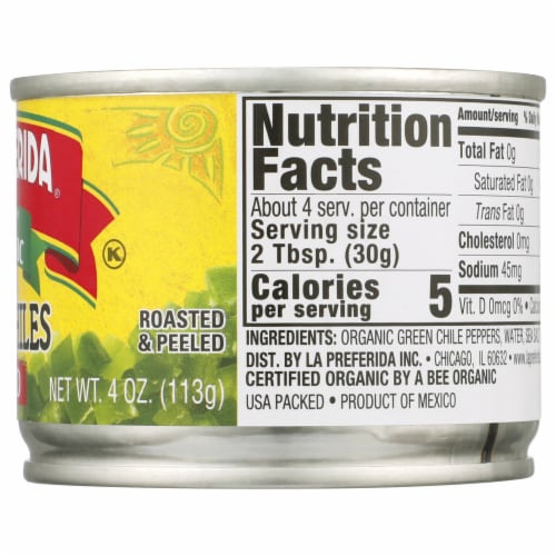 La Preferida® Organic Diced Mild Green Chiles Perspective: right