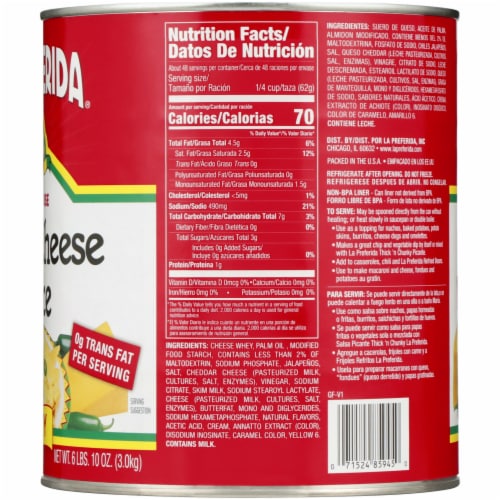 La Preferida® Zesty Nacho Cheese Sauce Perspective: right