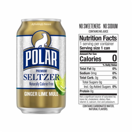 Polar® Ginger Lime Mule Flavored Seltzer Water Cans Perspective: right