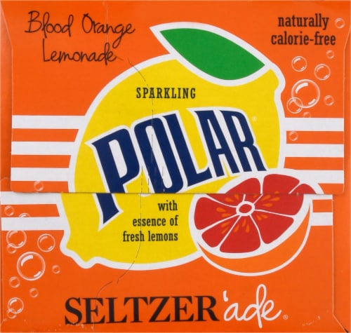 Polar'ade Blood Orange Lemonade Flavored Seltzer Water Cans Perspective: right