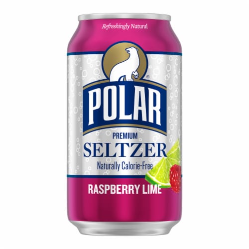 Polar® Raspberry Lime Flavored Seltzer Water Cans Perspective: right