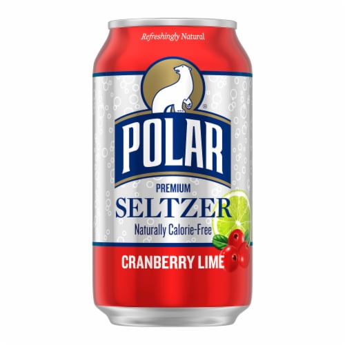 Polar Cranberry Lime Flavored Seltzer Water Cans Perspective: right