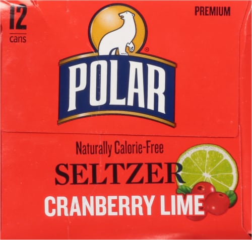 Polar® Cranberry Lime Flavored Seltzer Water Cans Perspective: right