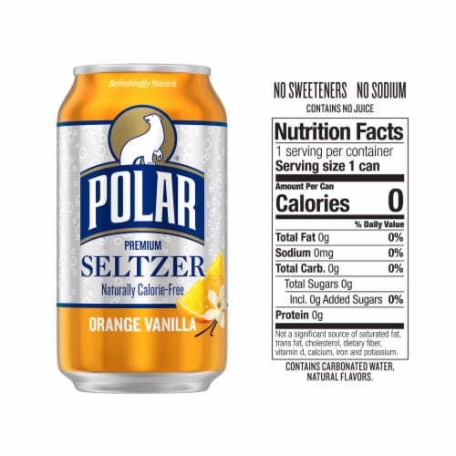 Polar Orange Vanilla Seltzer Water Cans Perspective: right