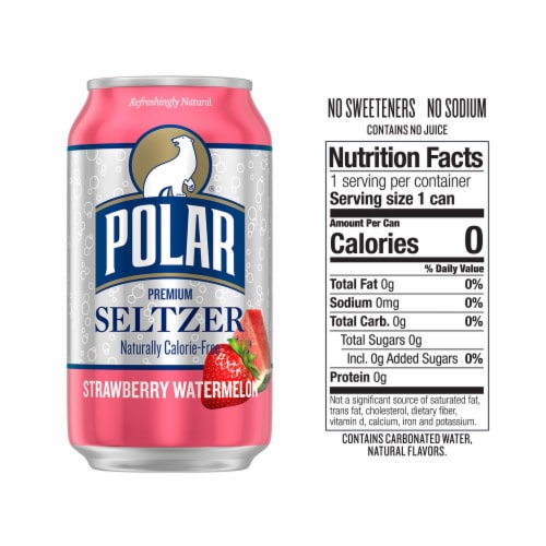 Polar Strawberry Watermelon Flavored Seltzer Water Cans Perspective: right