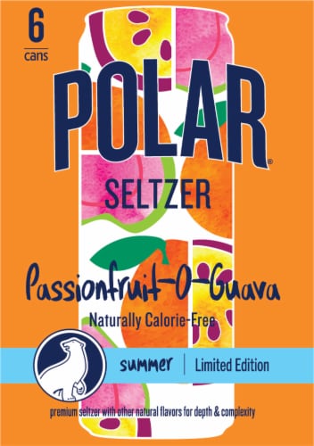 Polar® Passionfruit-O-Guava Seltzer Sleek Cans Perspective: right