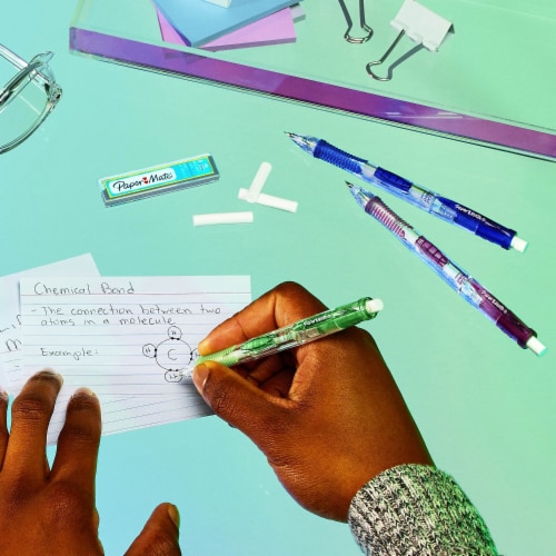 Paper Mate Clear Point Mechanical Pencil Starter - Lime Green/Royal Blue Perspective: right