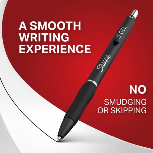 Sharpie® S-Gel, Gel Pens, Medium Point (0.7mm), Black Ink Gel Pen, 2 Count Perspective: right