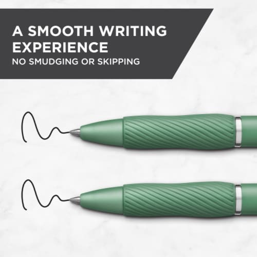 Sharpie® S-Gel, Gel Pens, Medium Point (0.7mm), Green Barrel, Black Ink, 4 Count Perspective: right
