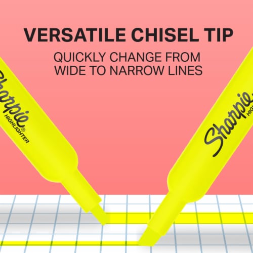 Sharpie® Tank Style Highlighters, Chisel Tip, Fluorescent Yellow, 2 Count Perspective: right