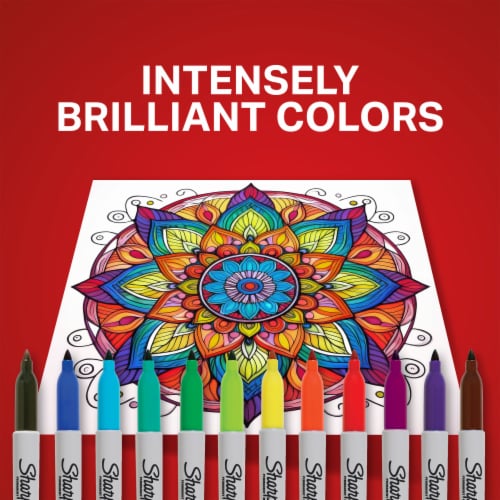 Sharpie® Permanent Markers, Fine Point, Assorted Colors, 8 Count Perspective: right