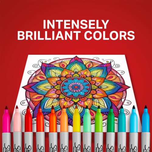 Sharpie® Electro Pop Permanent Markers, Fine Point, Assorted Colors, 24 Count Perspective: right