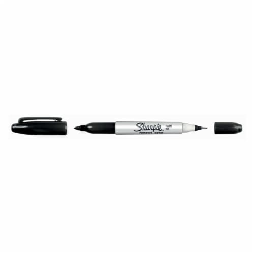 Sharpie® Permanent Markers, Twin Tip, Fine and Ultra Fine Points, Black, 1 Count Perspective: right