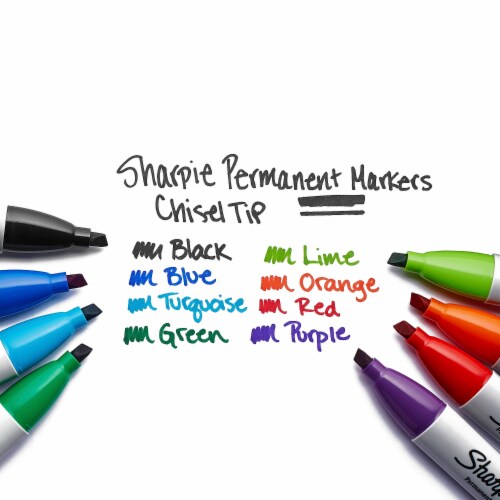 Sharpie Permanent Marker,Black,Chisel,PK12 38201 Perspective: right