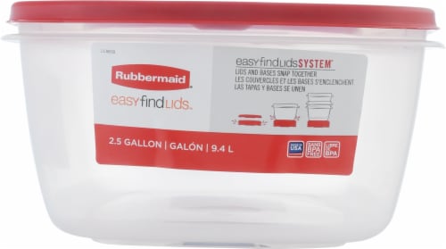 Rubbermaid® Easy Find Lids Storage Container - Racer Red/Clear, 2.5 gal -  Fry's Food Stores