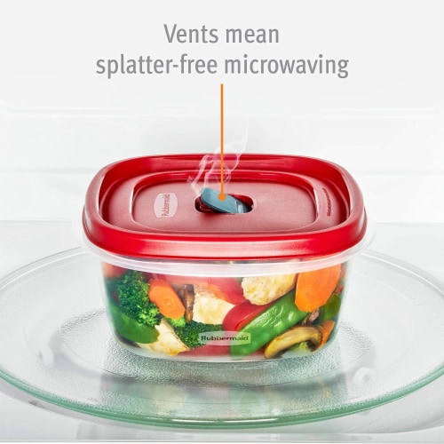 Rubbermaid® EasyFindLids® Vented Food Container - Clear/Racer Red, 56 oz -  Ralphs