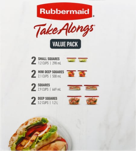 Rubbermaid® Take Alongs Food Storage Container Set - Clear/Ruby Perspective: right