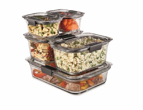 Anchor Hocking Clear Glass Storage 30 Piece Set with Navy Lids