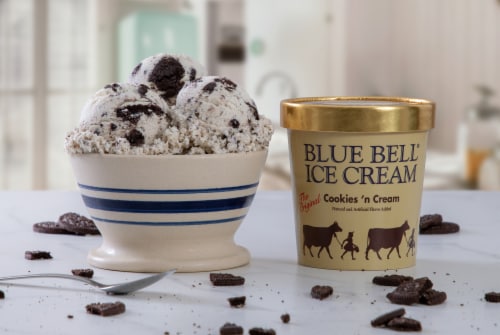 Blue Bell® Gold Rim Assorted Flavors Ice Cream Pint Perspective: right