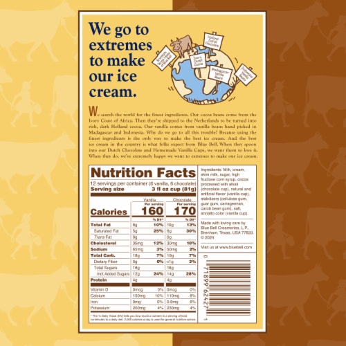 Blue Bell® Dutch Chocolate and Homemade Vanilla Ice Cream Cups Perspective: right