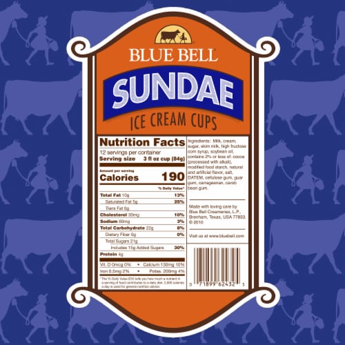 Blue Bell® Sundae Ice Cream Cups Perspective: right