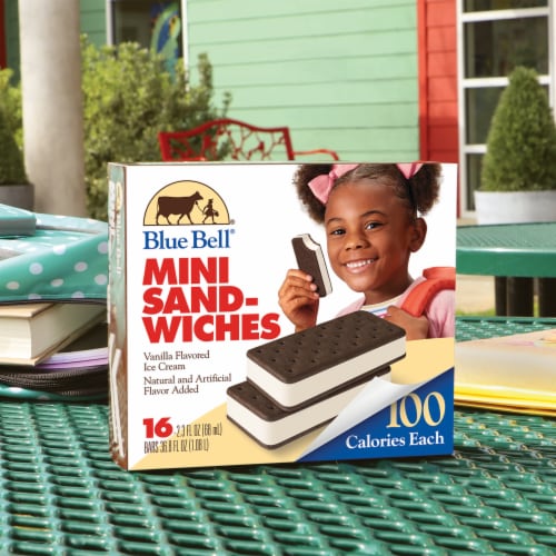 Blue Bell® Vanilla Mini Ice Cream Sandwiches Perspective: right