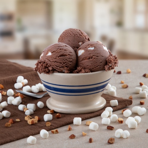 Blue Bell® Brown Rim Assorted Flavors Ice Cream Tub Perspective: right