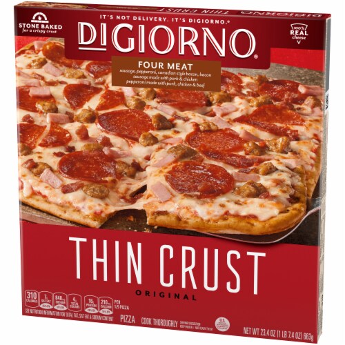DIGIORNO Original Thin Crust Four Meat Frozen Pizza Perspective: right