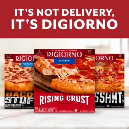 DiGiorno Four Cheese Frozen Personal Pizza on a Hand-Tossed Style Traditional Crust Perspective: right