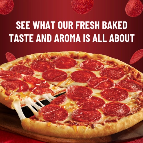 DiGiorno Frozen Pepperoni Thin and Crispy Stuffed Crust Pizza with Mike’s Hot Honey Perspective: right