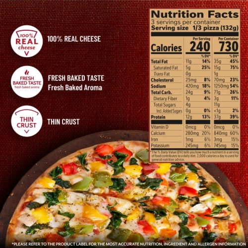 DiGiorno Loaded Ultra Thin Crust Veggie Lovers Pizza Perspective: right
