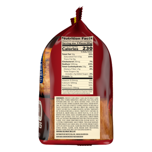 DIGIORNO Stuffed Pepperoni Pizza Bites Frozen Snacks Perspective: right