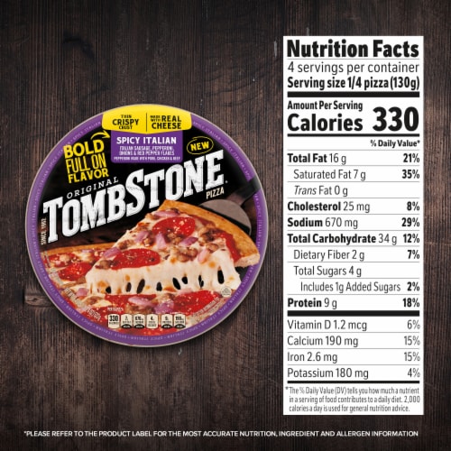Tombstone Spicy Italian Frozen Pizza Perspective: right